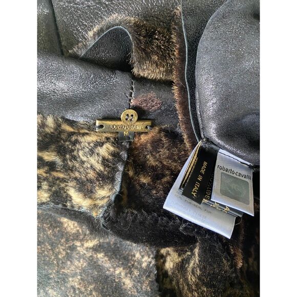 EUC Roberto Cavalli Reversible Fur Leather Jacket Coat M - Picture 14 of 14